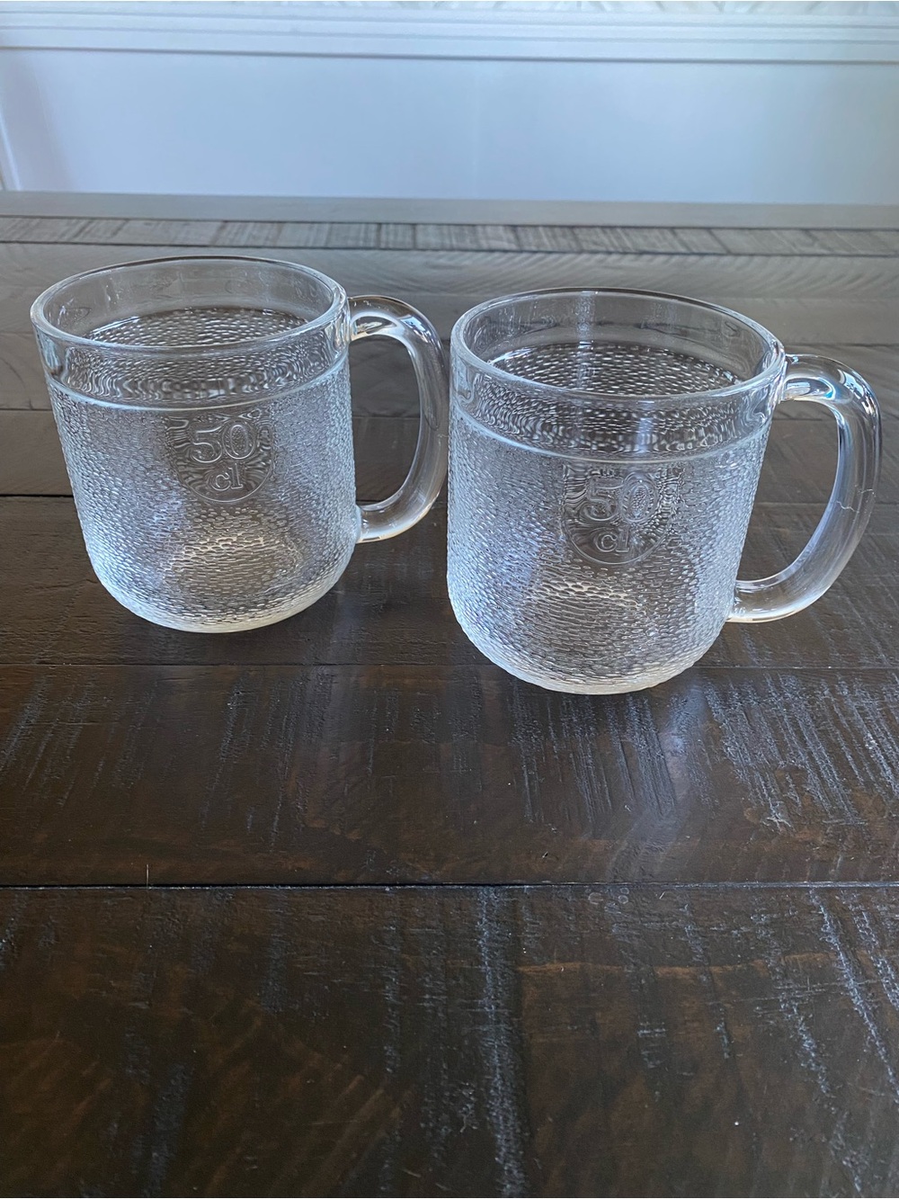 Littala 50 cl Textured Clear Glass Beer Mugs with Handles - Set of 2